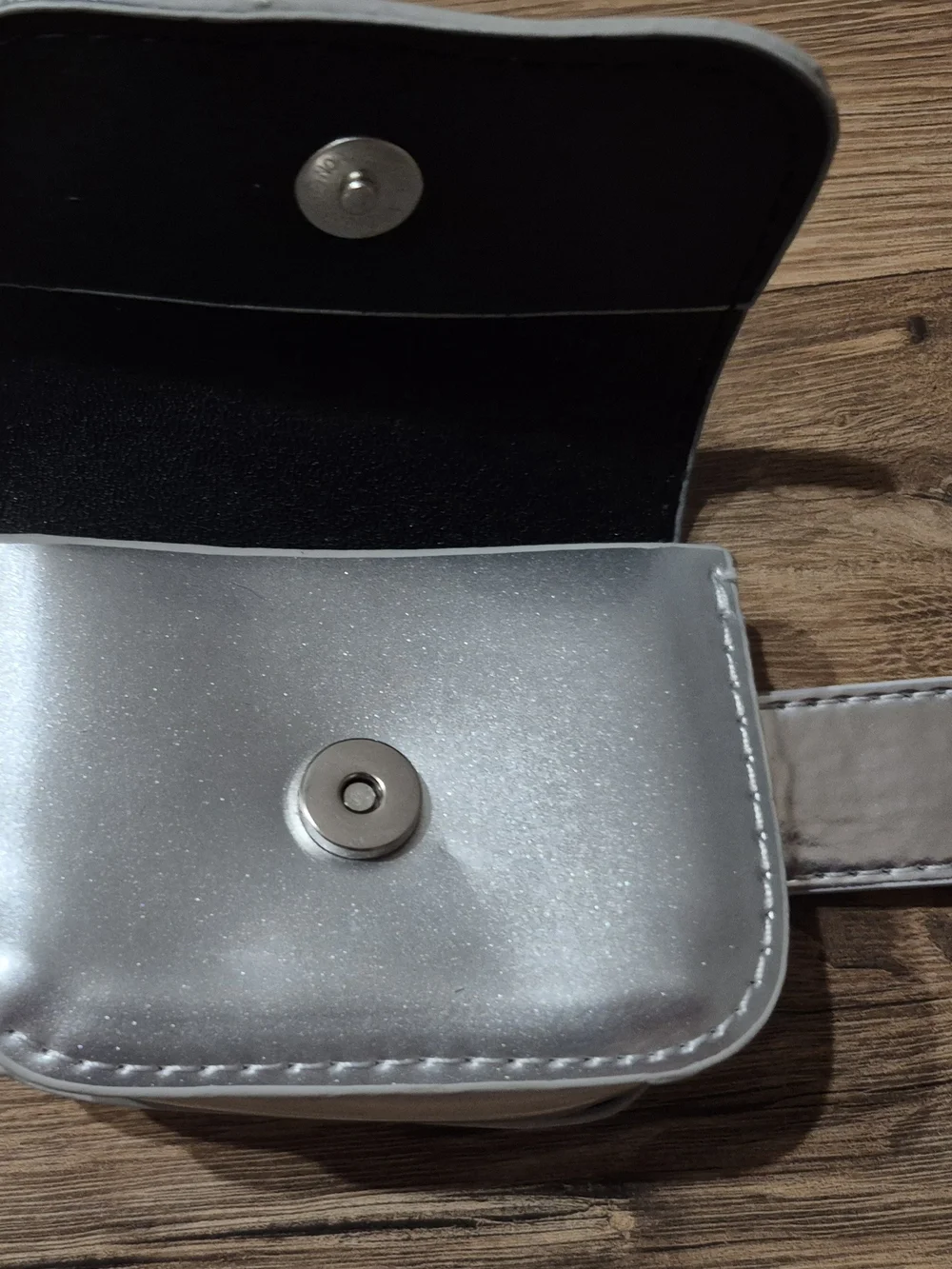 OLD NAVY-Studded Black Belt & Belt Bag & Silver Metallic Belt Pouch Set.